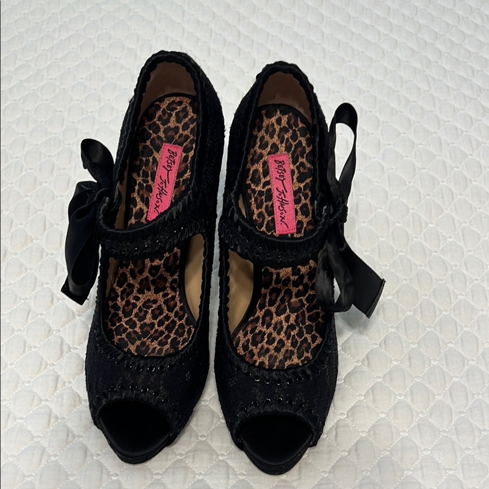Black Peep Toe Heels